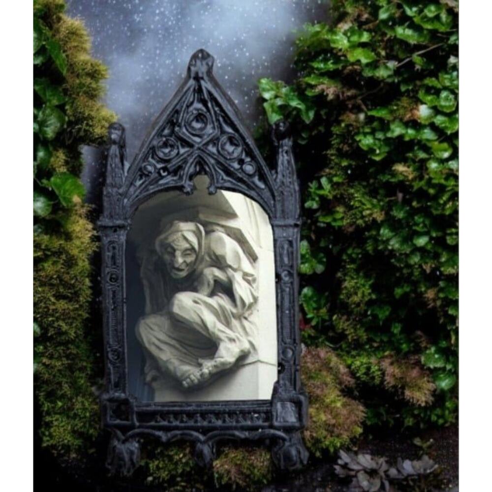 Scary Old Woman Magnet Creeping in the Ceiling Corner Stone Artwork Home Decor
